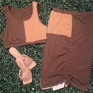 Brown Colorblock Set